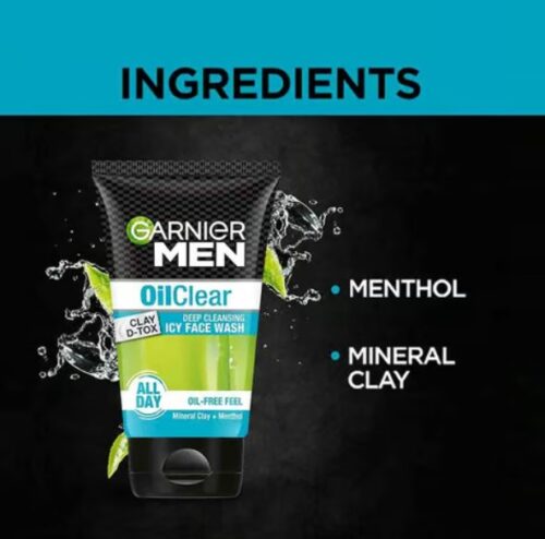 Garnier Men Clay D-Tox Deep Cleansing Icy Face Wash 50 g - Image 3