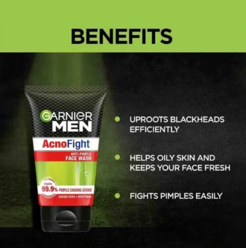 Garnier Men Acno Fight Anti-Pimple Face Wash (100 g) - Image 3