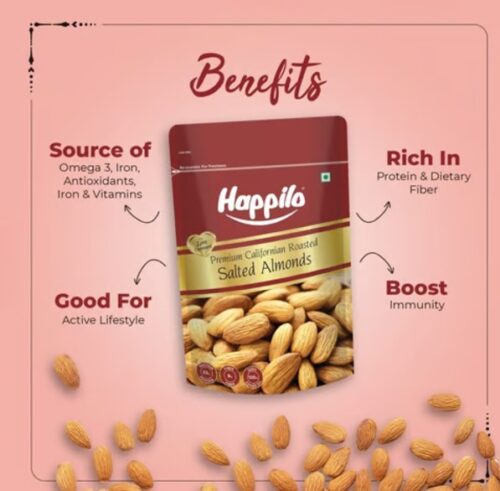 Happilo Californian & Salted Flavoured Almonds (200 gm) - Image 4