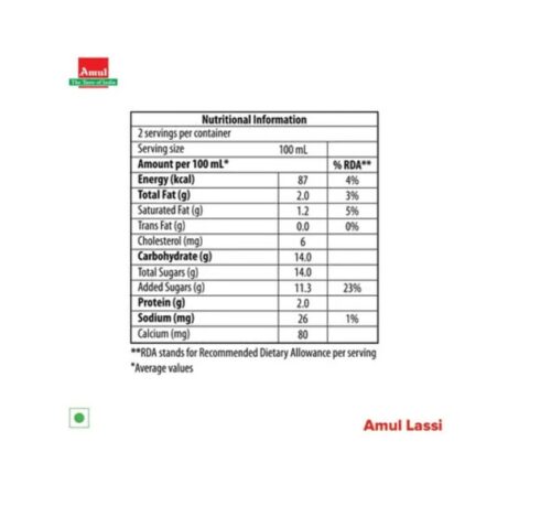 Amul Sweet Lassi Tetra Pack (250 ml) - Image 4